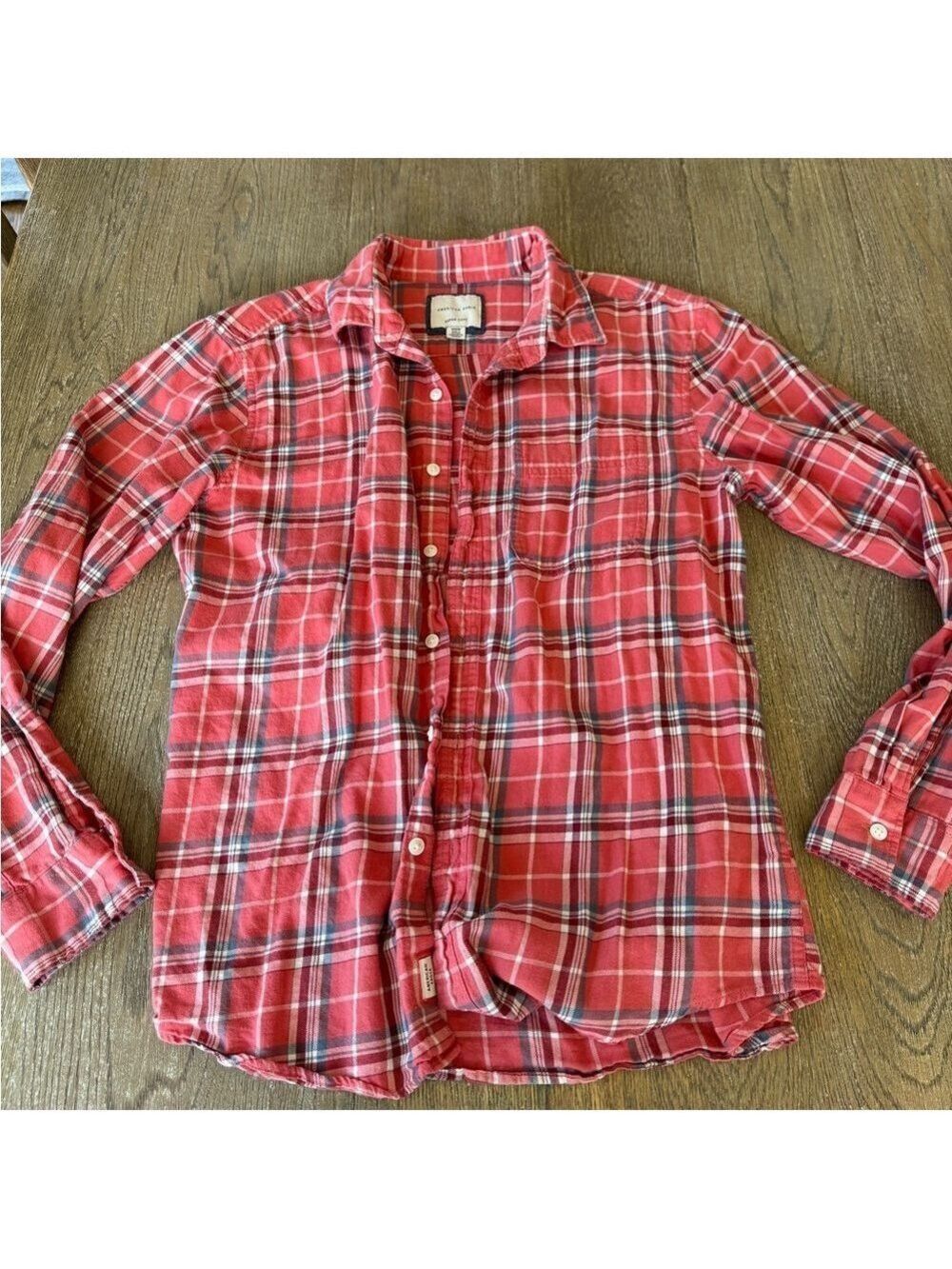 Red Plaid Men's Shirt / medium/ American Eagle